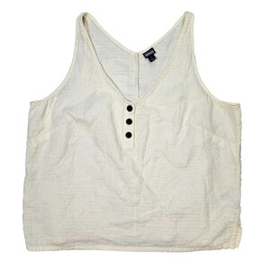 Patagonia Womens Organic Cotton Gauze Tank Large V Neck Lightweight